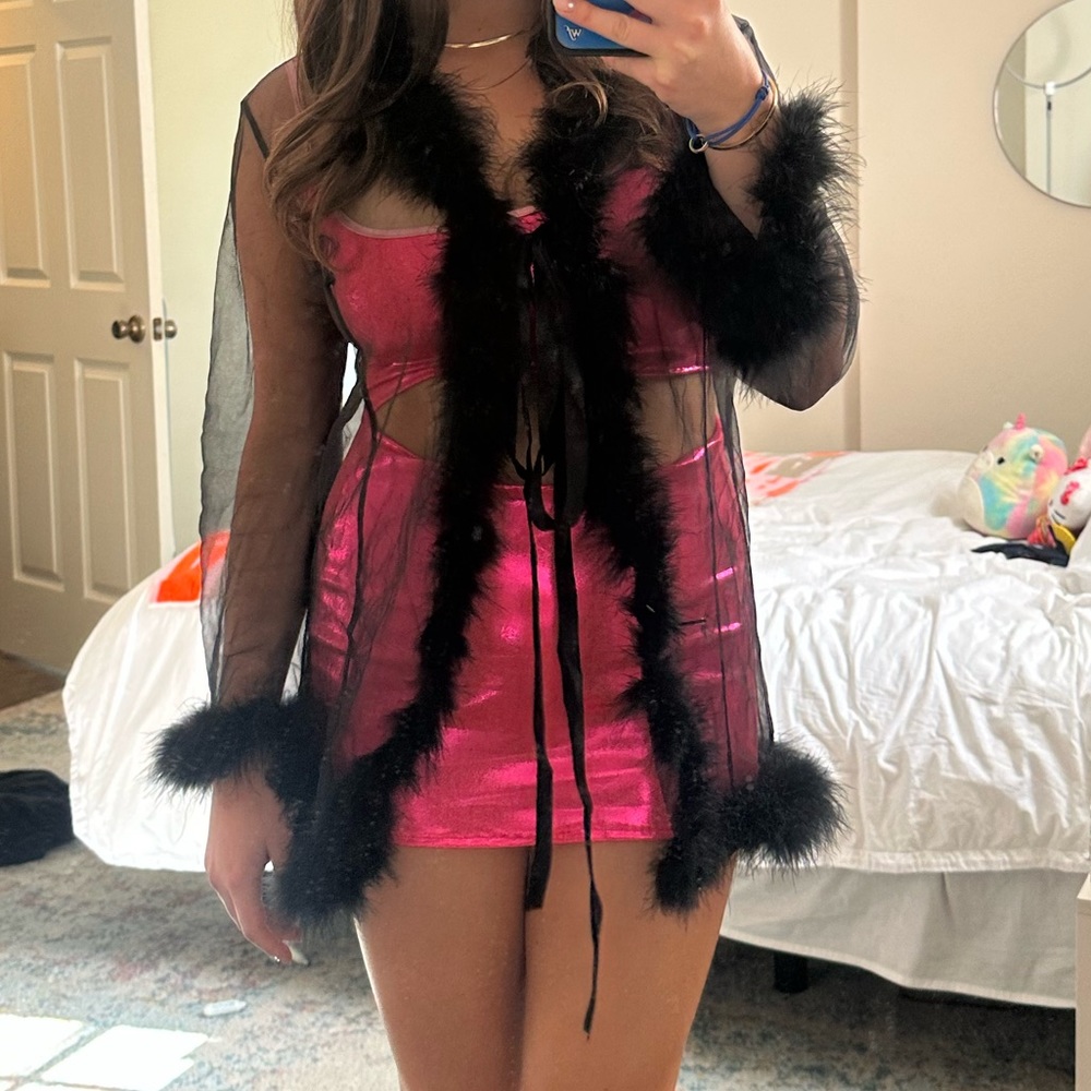 Rebel la belle custom two piece metallic pink set